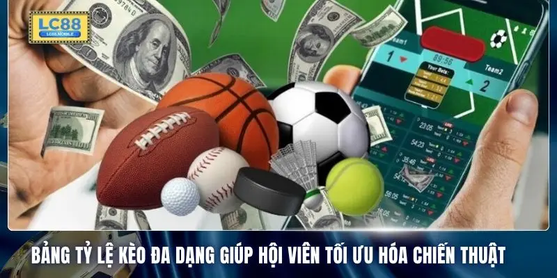 Bảng tỷ lệ kèo đa dạng giúp hội viên tối ưu hóa chiến thuật